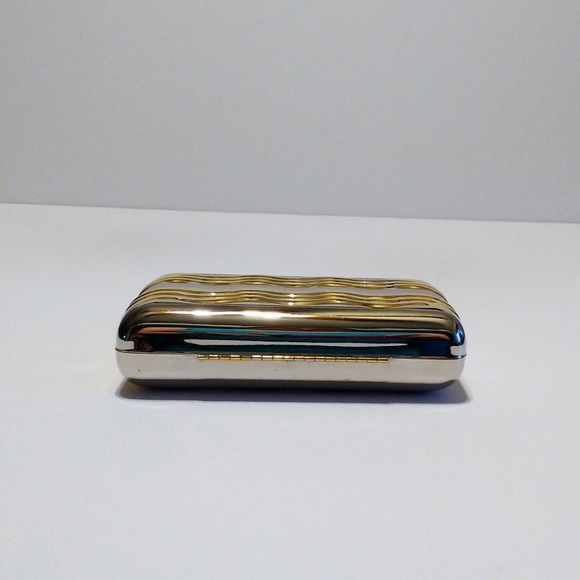 silver-tone with gold-tone wave metal clutch - Picture 3 of 4